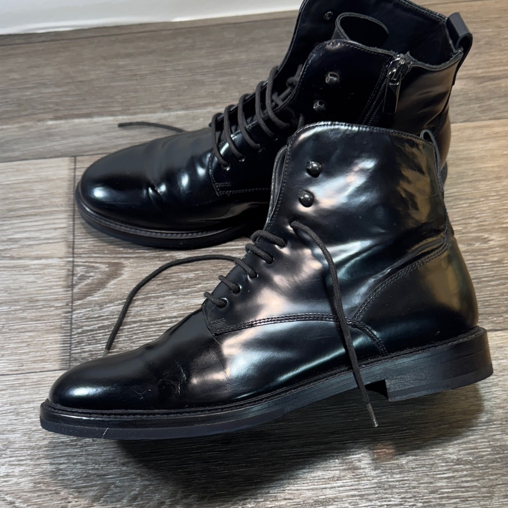 Giotto Firenze Men's Black Leather Boots size 41 (s270) - Picture 3 of 9